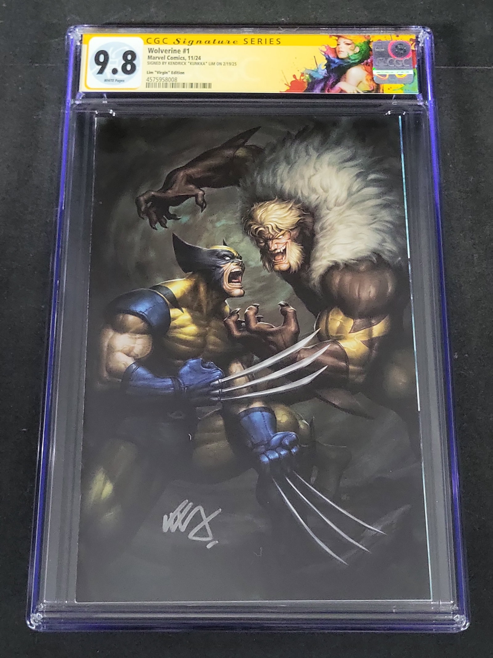 I03495 | Wolverine Volume 8 Number 1 CGC Signature Series 9.8 Kendrick Kunkka Lim Virgin Variant (1 of 3)