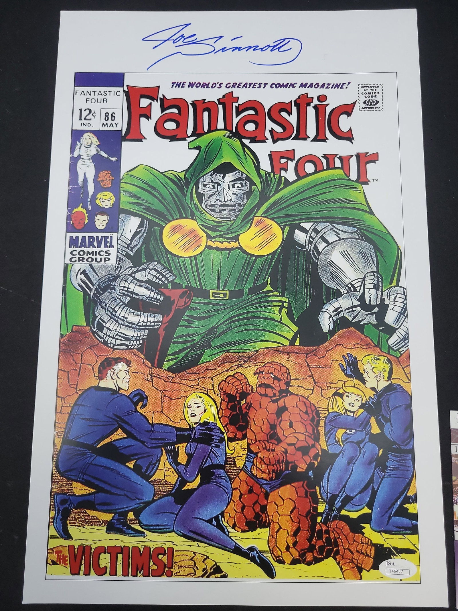 I04106 | Signed Fantastic Four #86 Print: IMPORTANT â€“ PLEASE REVIEW BEFORE BIDDING: Aeron House makes every effort to accurately identify and describe each lot; however, titles and descriptions may contain errors, omissions, or