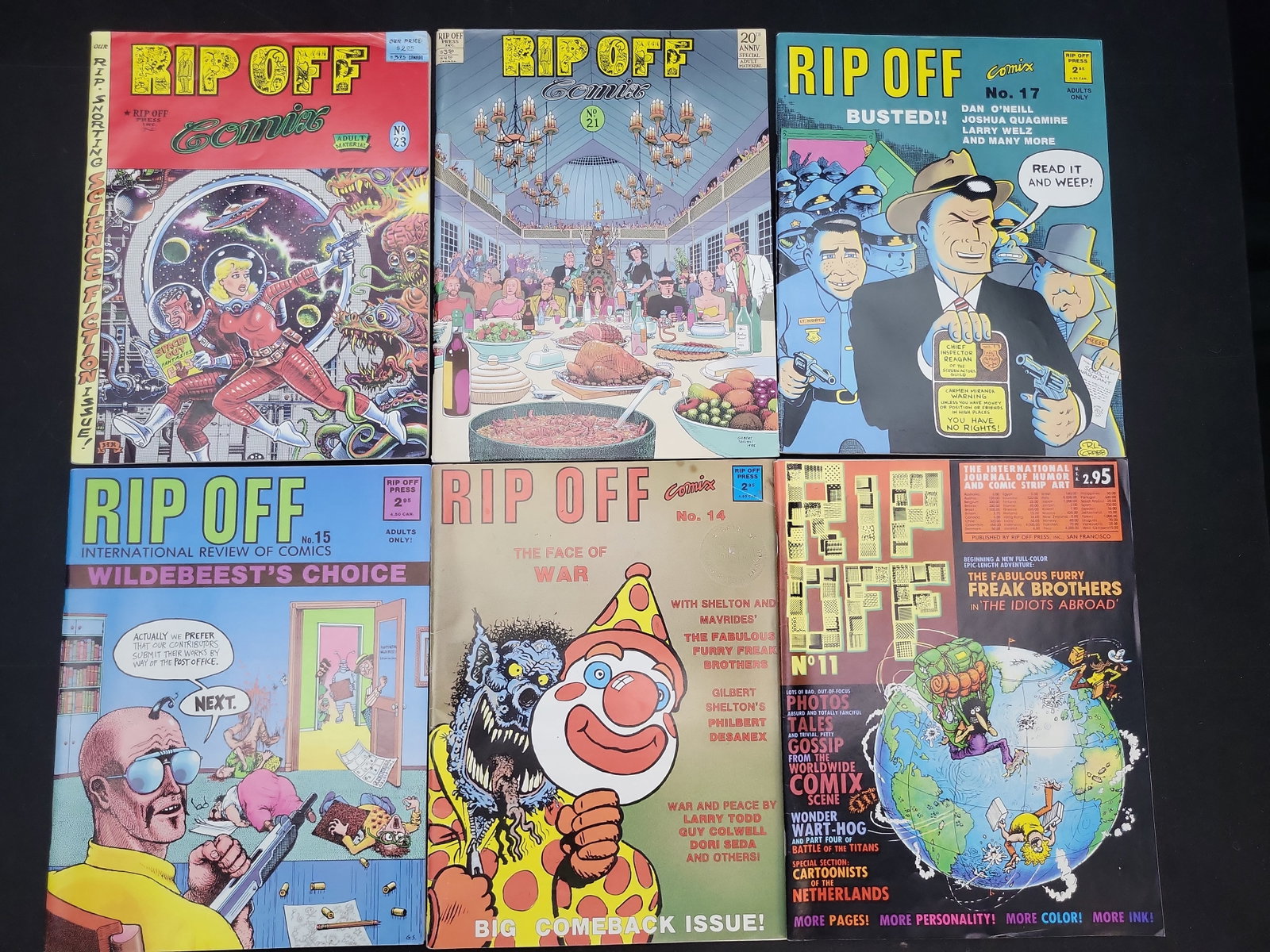 I03970 | A Collection of Rip Off Comix Magazines: IMPORTANT â€“ PLEASE REVIEW BEFORE BIDDING: Aeron House makes every effort to accurately identify and describe each lot; however, titles and descriptions may contain errors, omissions, or AI-a