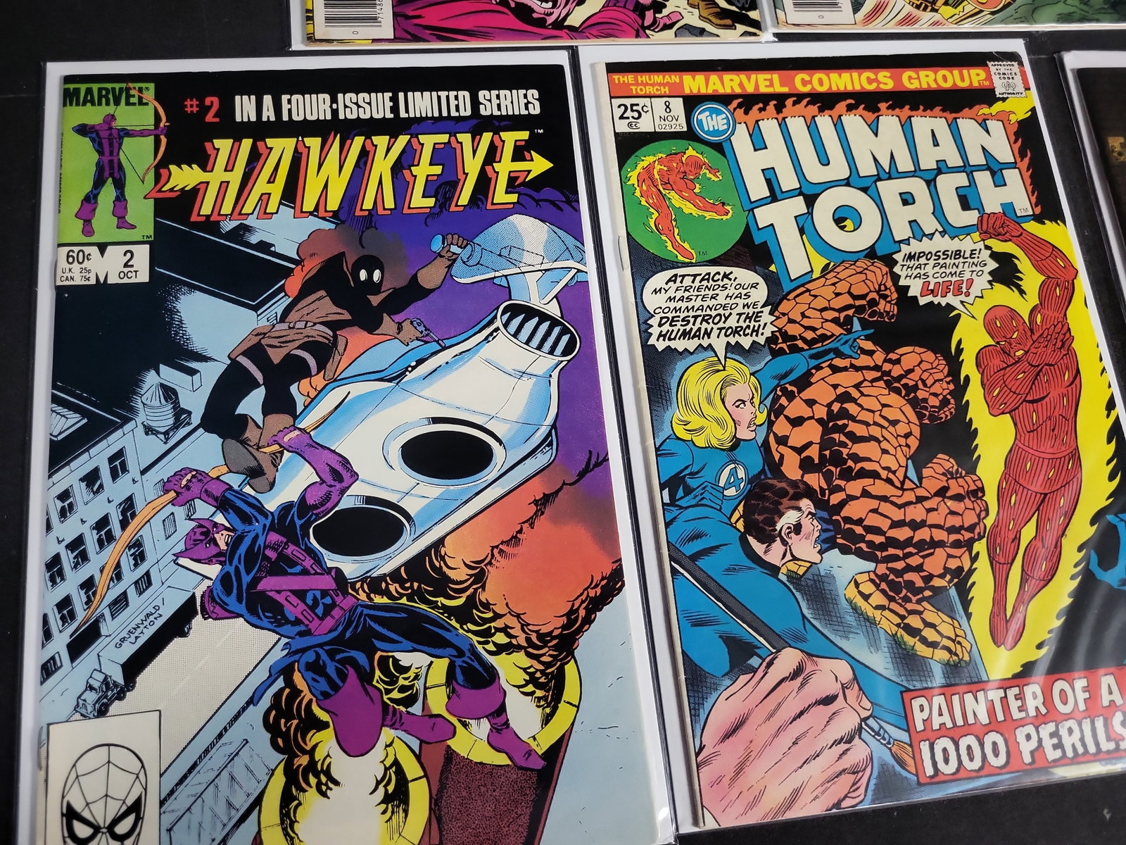 I04774 | A Collection of Five Marvel Comics: IMPORTANT â€“ PLEASE REVIEW BEFORE BIDDING: Aeron House makes every effort to accurately identify and describe each lot; however, titles and descriptions may contain errors, omissions, or AI-a