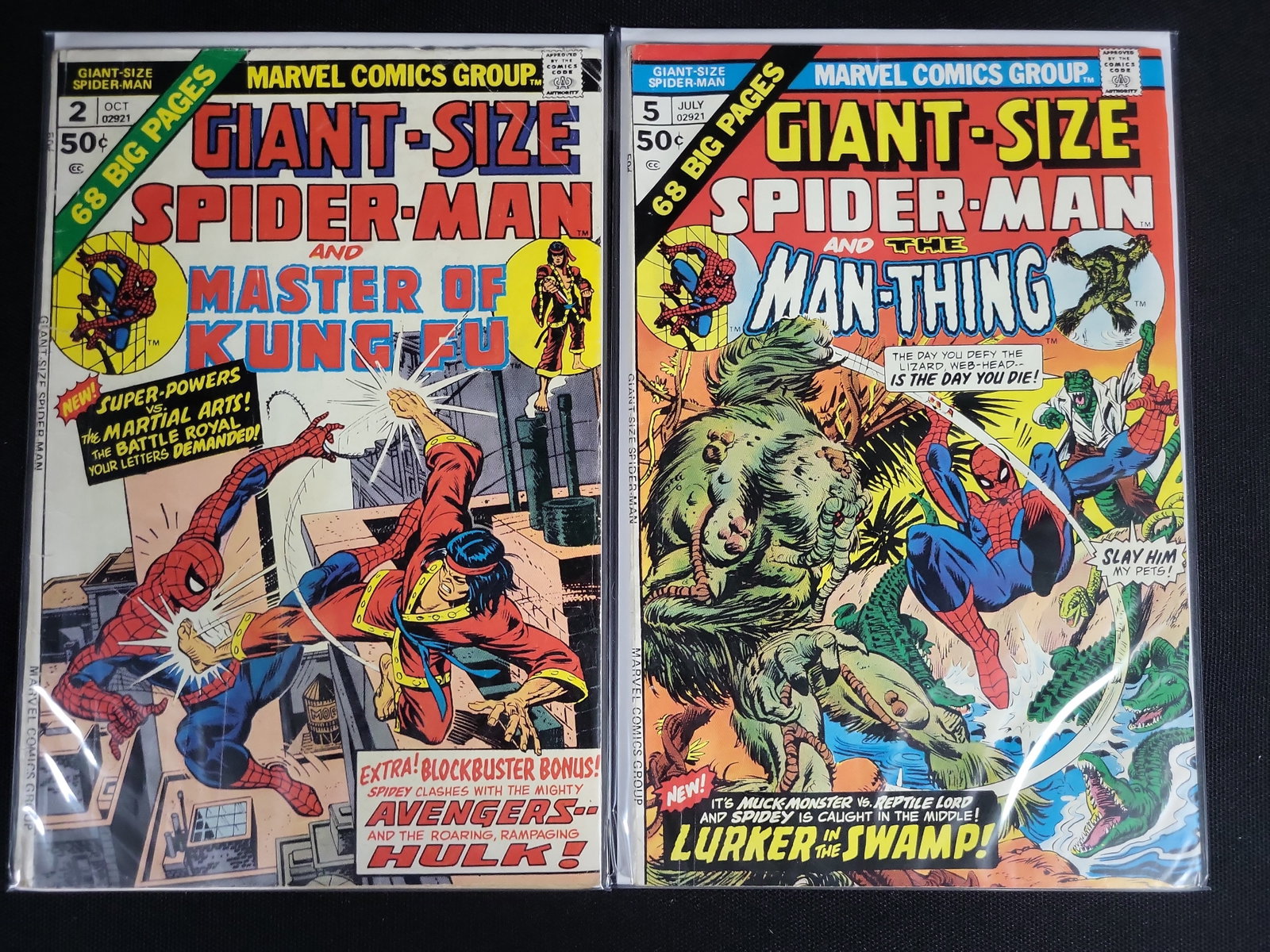I04801 | Two Marvel Giant-Size Spider-Man Comics: IMPORTANT â€“ PLEASE REVIEW BEFORE BIDDING: Aeron House makes every effort to accurately identify and describe each lot; however, titles and descriptions may contain errors, omissions, or AI-a