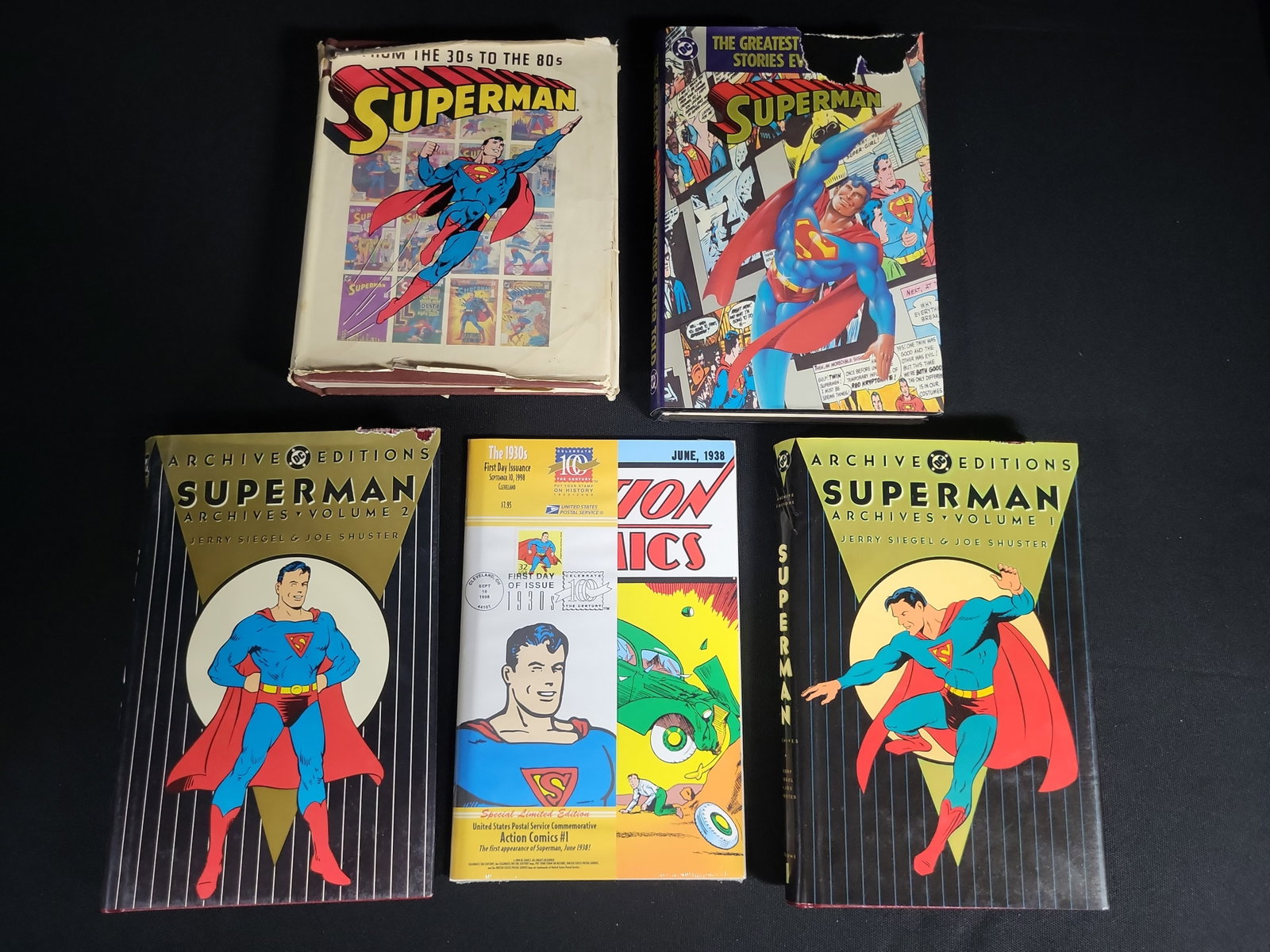I04836 | A Collection of Superman Themed Publications: IMPORTANT â€“ PLEASE REVIEW BEFORE BIDDING: Aeron House makes every effort to accurately identify and describe each lot; however, titles and descriptions may contain errors, omissions, or AI-a