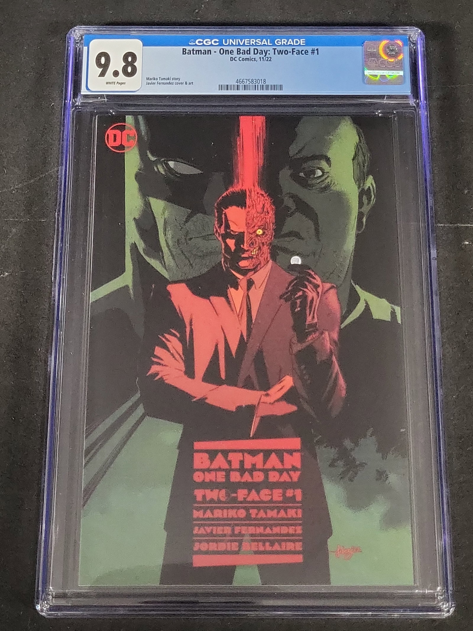 I03469 | Tamaki, Mariko and Javier Fernandez. Batman - One Bad Day: Two-Face #1. DC Comics, 2022.: IMPORTANT â€“ PLEASE REVIEW BEFORE BIDDING: Aeron House makes every effort to accurately identify and describe each lot; however, titles and descriptions may contain errors, omissions, or AI-a