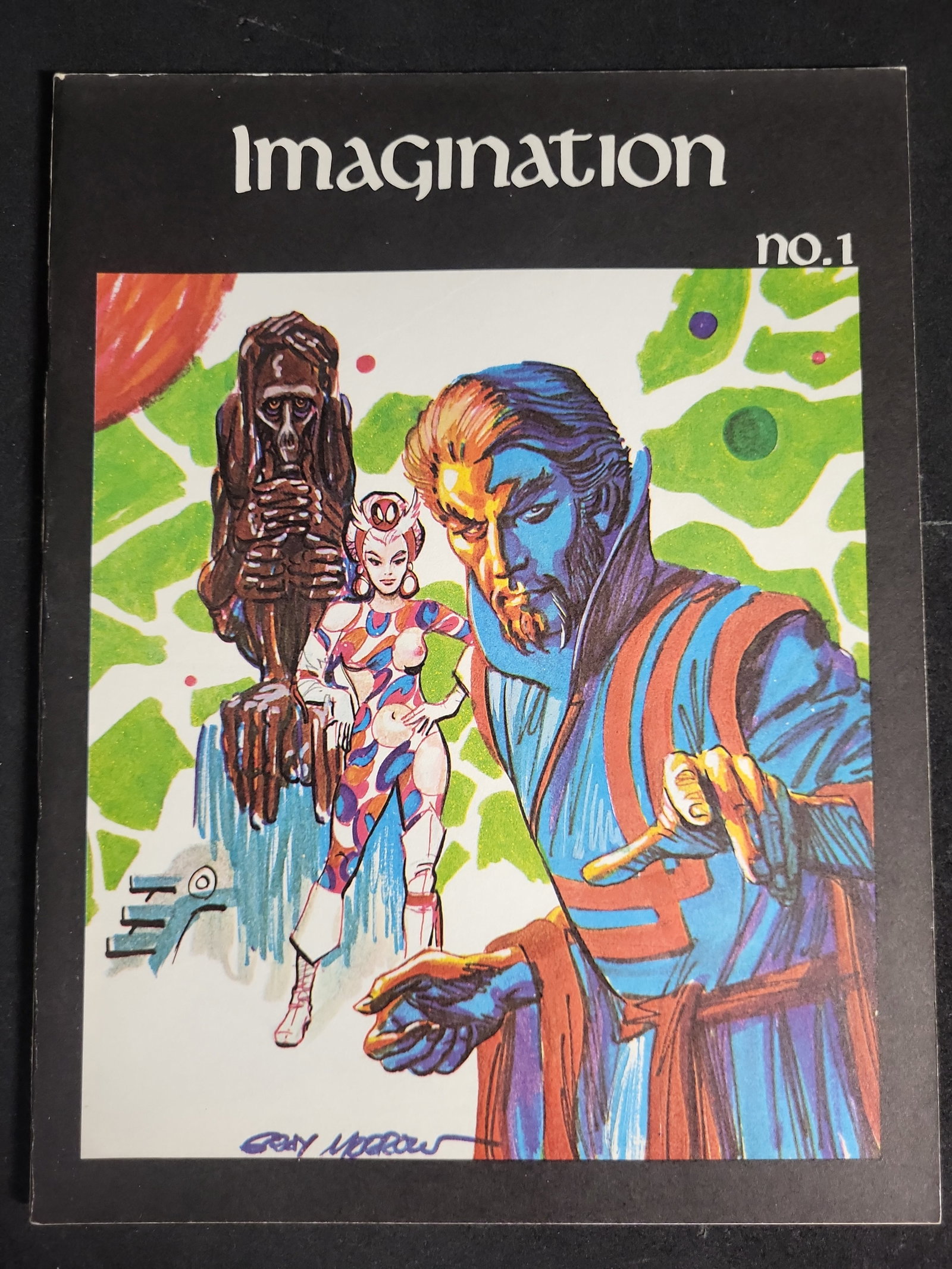 I03956 | Imagination No. 1 Gray Morrow Magazine: IMPORTANT â€“ PLEASE REVIEW BEFORE BIDDING: Aeron House makes every effort to accurately identify and describe each lot; however, titles and descriptions may contain errors, omissions, or AI-a