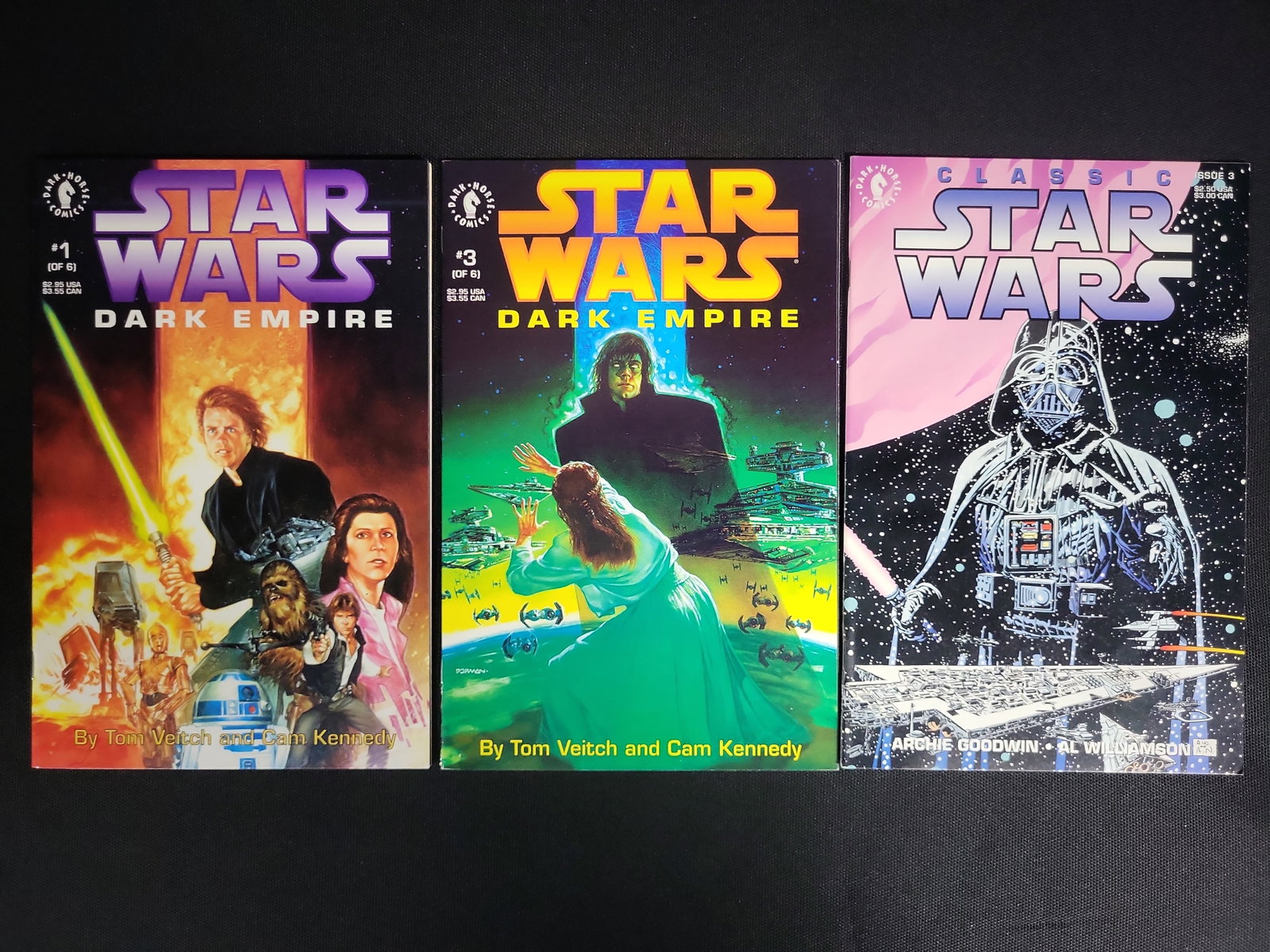I04852 | Three Star Wars Dark Horse Comics: IMPORTANT â€“ PLEASE REVIEW BEFORE BIDDING: Aeron House makes every effort to accurately identify and describe each lot; however, titles and descriptions may contain errors, omissions, or AI-a