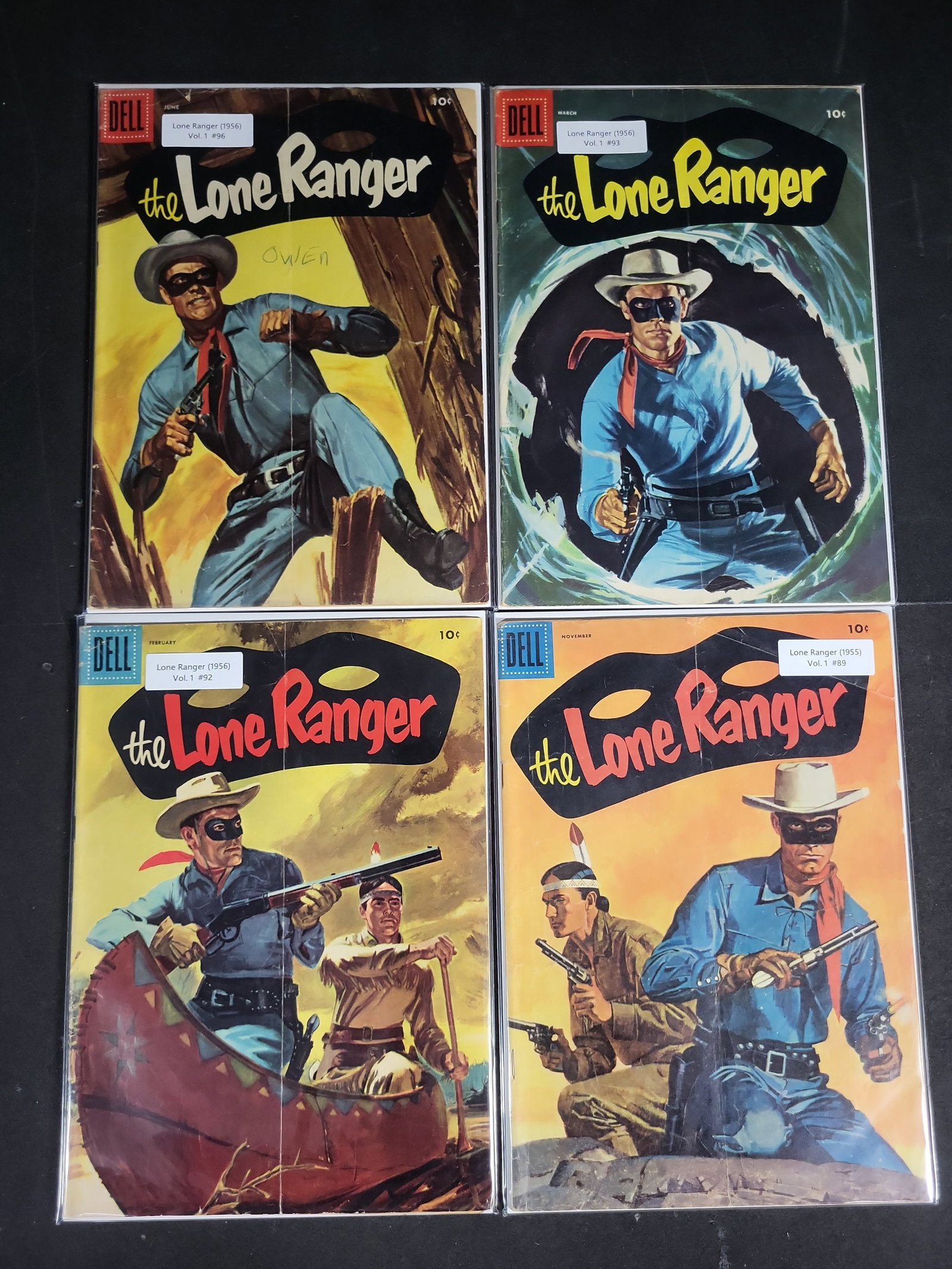 I04784 | A Group of Four Dell Lone Ranger Comics: IMPORTANT â€“ PLEASE REVIEW BEFORE BIDDING: Aeron House makes every effort to accurately identify and describe each lot; however, titles and descriptions may contain errors, omissions, or AI-a