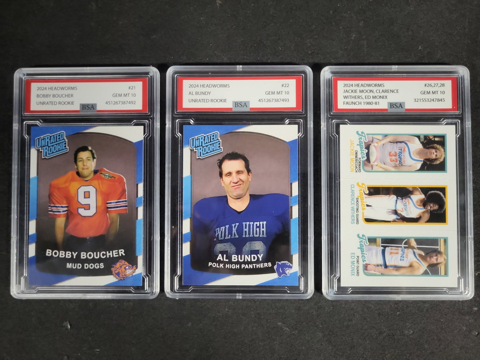I04462 | Trio of Graded Headworms Trading Cards: IMPORTANT â€“ PLEASE REVIEW BEFORE BIDDING: Aeron House makes every effort to accurately identify and describe each lot; however, titles and descriptions may contain errors, omissions, or AI-a