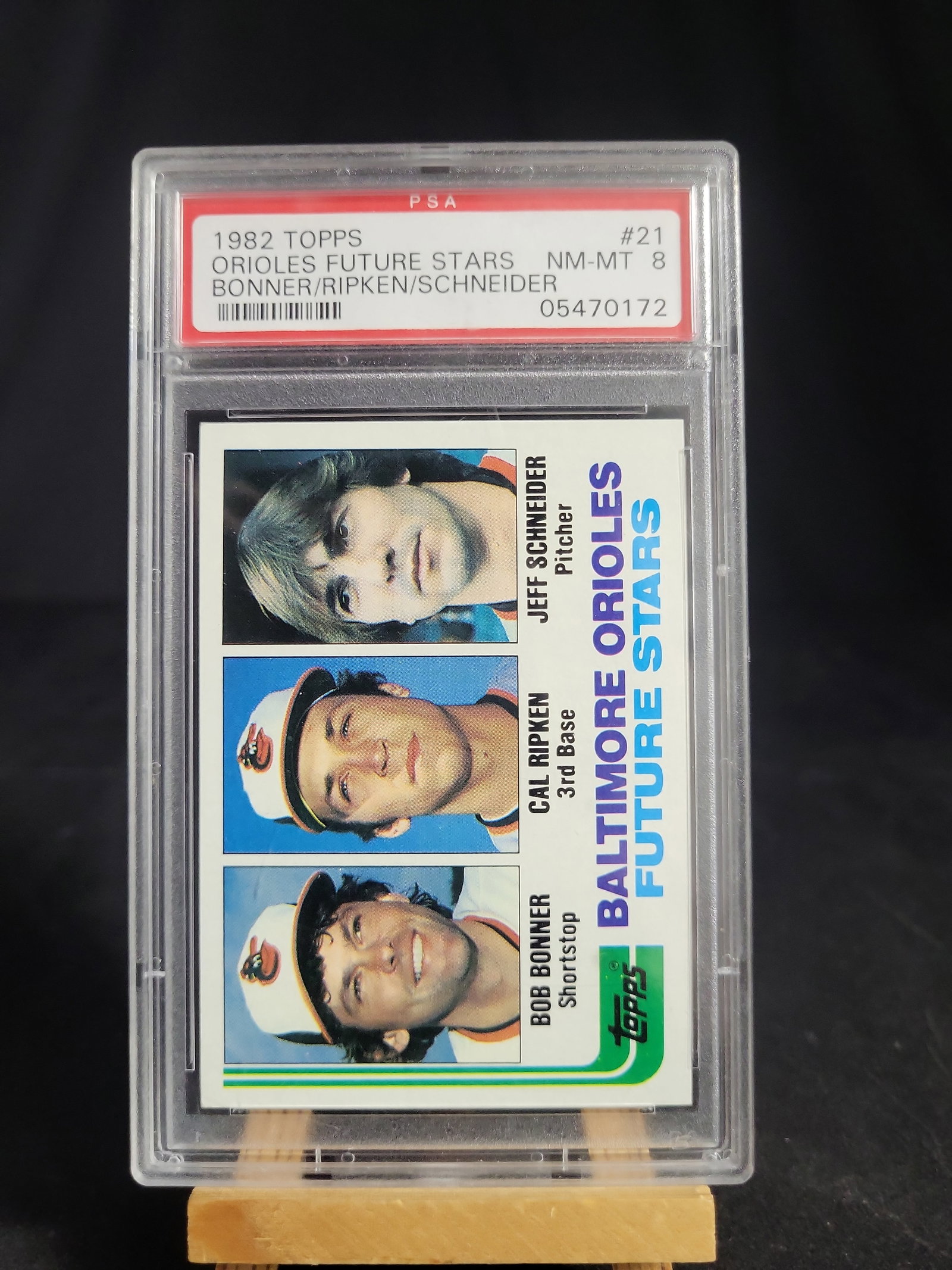 I04128 | 1982 Topps Ripken Rookie PSA 8: IMPORTANT â€“ PLEASE REVIEW BEFORE BIDDING: Aeron House makes every effort to accurately identify and describe each lot; however, titles and descriptions may contain errors, omissions, or AI-a