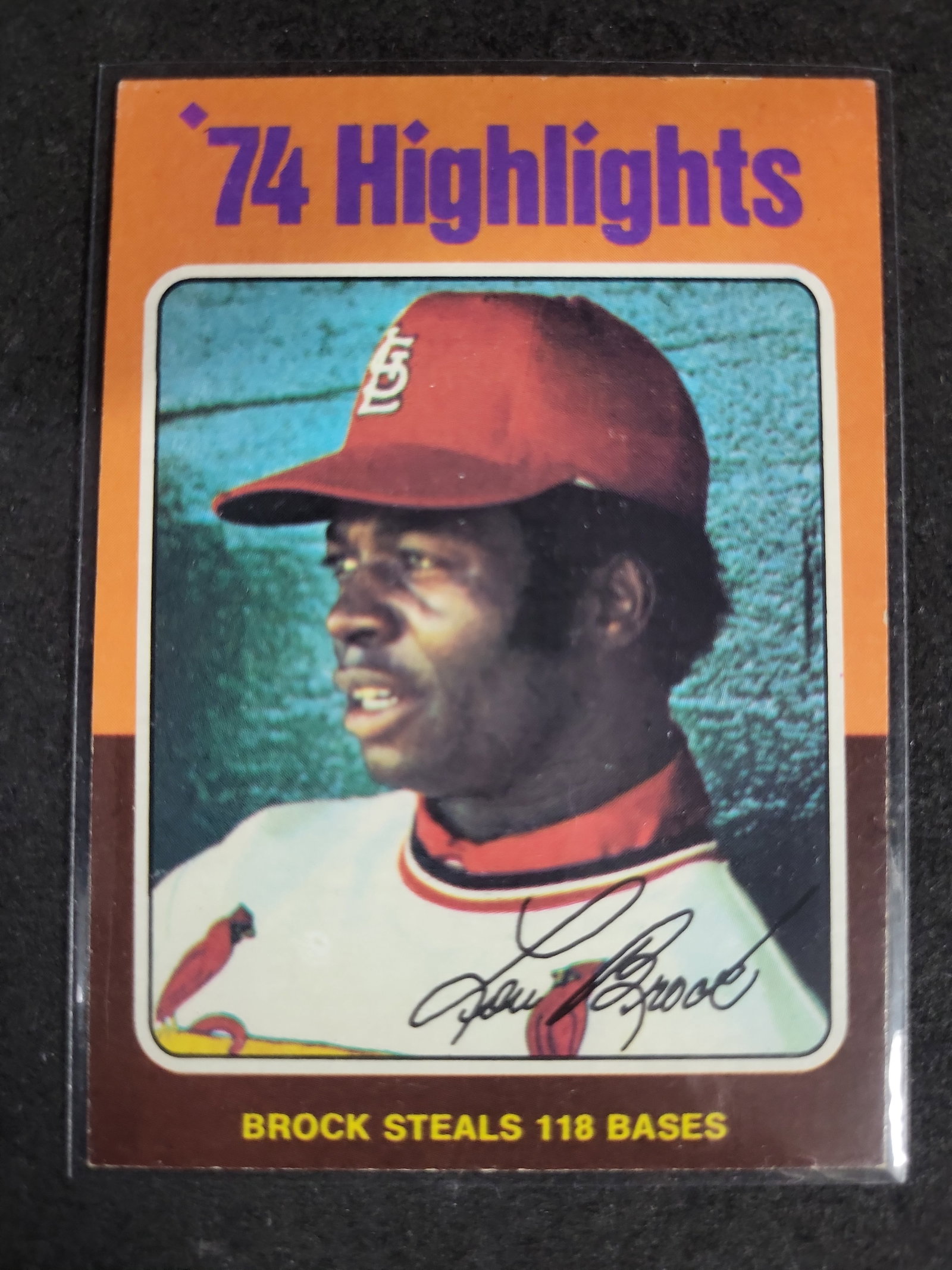 I04280 | 1975 Topps Lou Brock Highlights Card: IMPORTANT â€“ PLEASE REVIEW BEFORE BIDDING: Aeron House makes every effort to accurately identify and describe each lot; however, titles and descriptions may contain errors, omissions, or AI-a