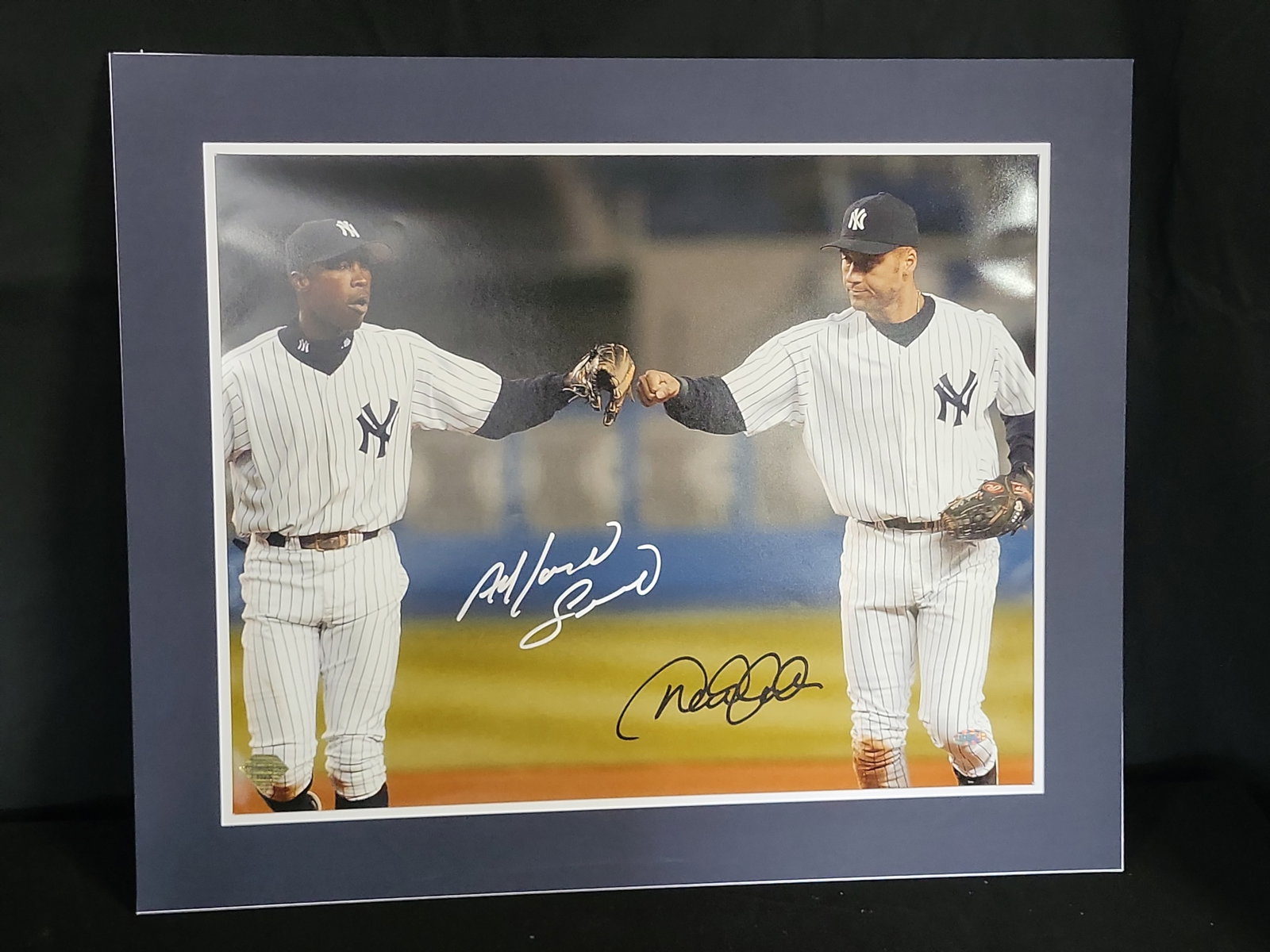 I01249 | Derek Jeter and Alfonso Soriano Dual-Signed New York Yankees 16x20, Steiner Authenticated: IMPORTANT â€“ PLEASE REVIEW BEFORE BIDDING: Aeron House makes every effort to accurately identify and describe each lot; however, titles and descriptions may contain errors, omissions, or AI-a