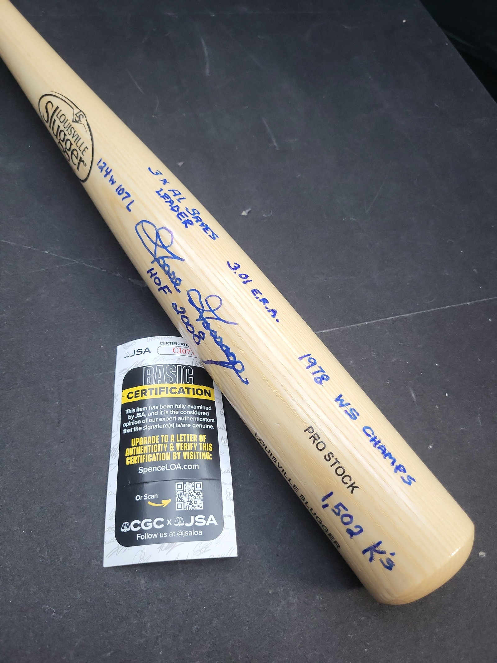 I04112 | Goose Gossage Signed Louisville Slugger Bat: IMPORTANT â€“ PLEASE REVIEW BEFORE BIDDING: Aeron House makes every effort to accurately identify and describe each lot; however, titles and descriptions may contain errors, omissions, or AI-a