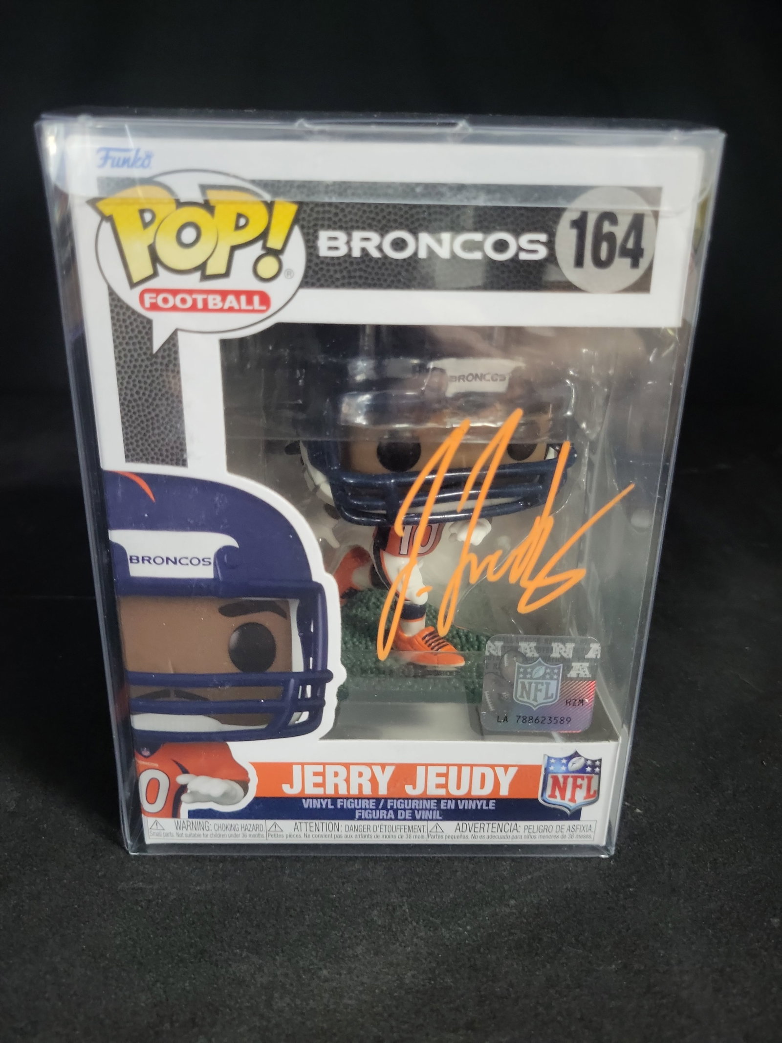 I04361 | Signed Jerry Jeudy Funko Figure Beckett: IMPORTANT â€“ PLEASE REVIEW BEFORE BIDDING: Aeron House makes every effort to accurately identify and describe each lot; however, titles and descriptions may contain errors, omissions, or AI-a