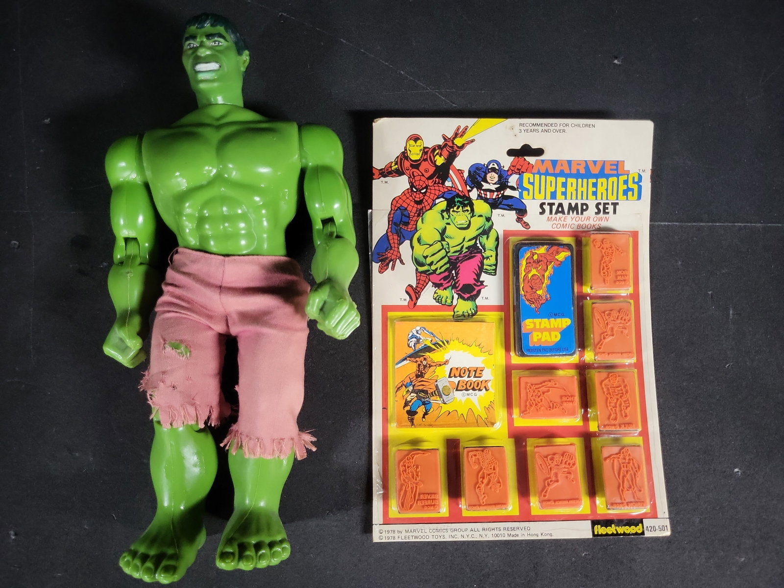 I04315 | Two 1978 Marvel Comics Group Toys: IMPORTANT â€“ PLEASE REVIEW BEFORE BIDDING: Aeron House makes every effort to accurately identify and describe each lot; however, titles and descriptions may contain errors, omissions, or AI-a