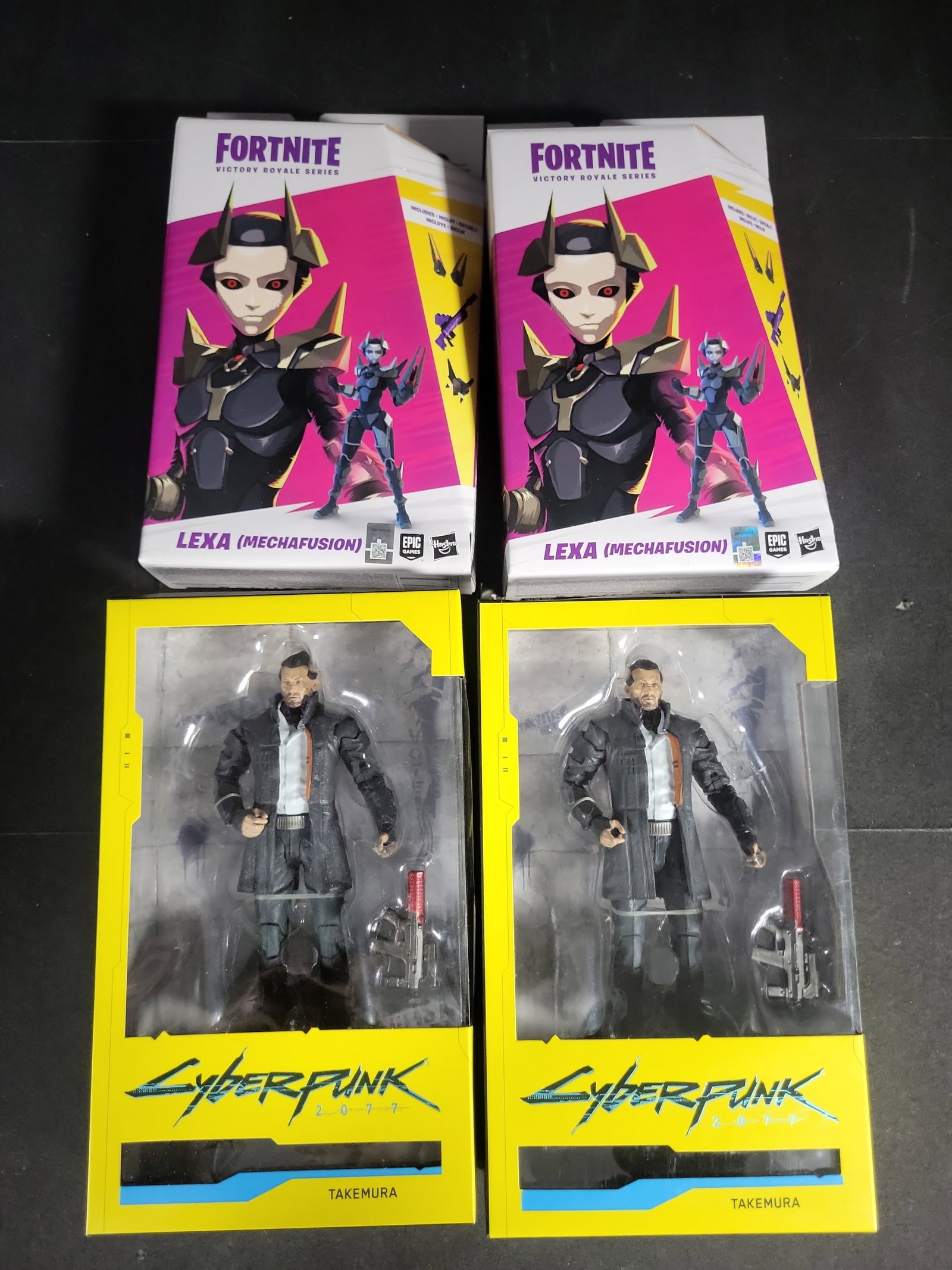 I04669 | Four Cyberpunk and Fortnite Action Figures: IMPORTANT â€“ PLEASE REVIEW BEFORE BIDDING: Aeron House makes every effort to accurately identify and describe each lot; however, titles and descriptions may contain errors, omissions, or AI-a