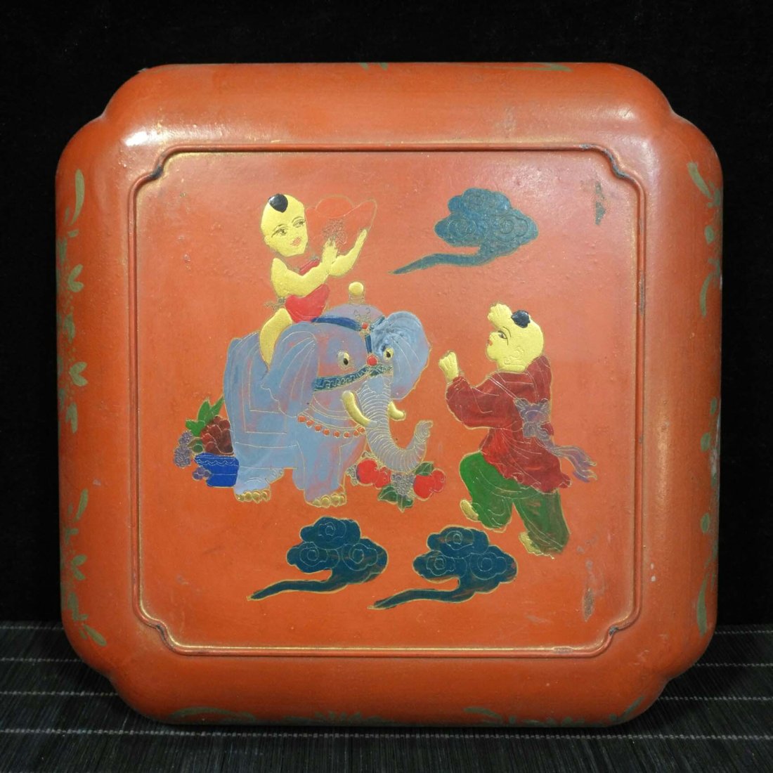 Lacquer Ware Painted Box Tibetan Yawan (1 of 9)