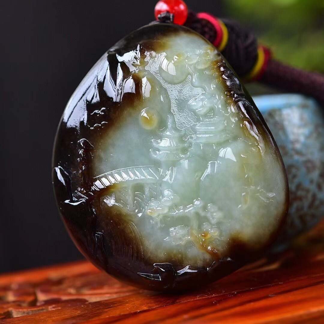 Natural Hetian Yushan sailor handle pieces (1 of 6)