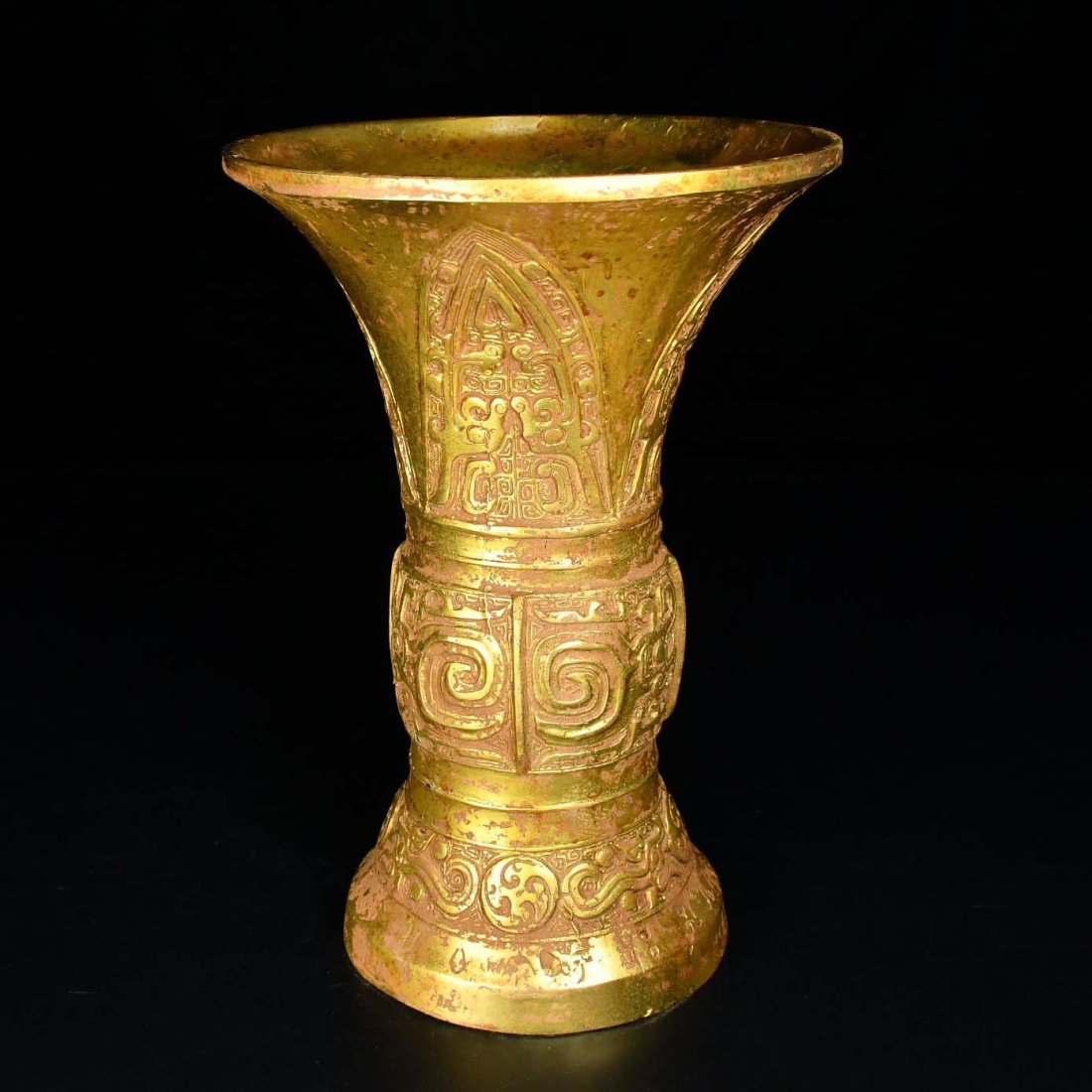 Bronze of the Warring States Period - Gilt Flower Zun (1 of 9)