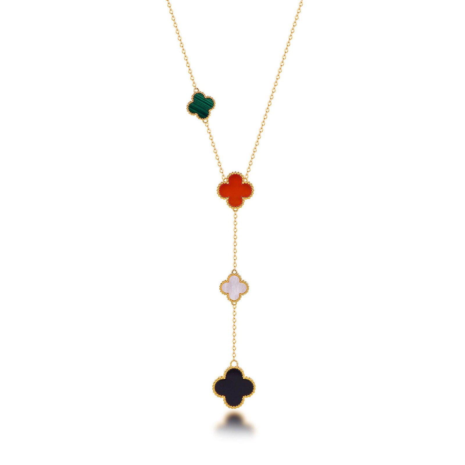 18K Gold Four-Leaf Clover Four-Flower Necklace (1 of 4)