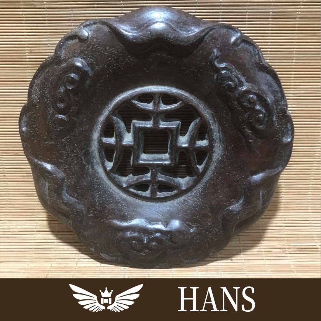 Wood carving sandalwood hollow carving base ornaments all hand-carved (1 of 9)