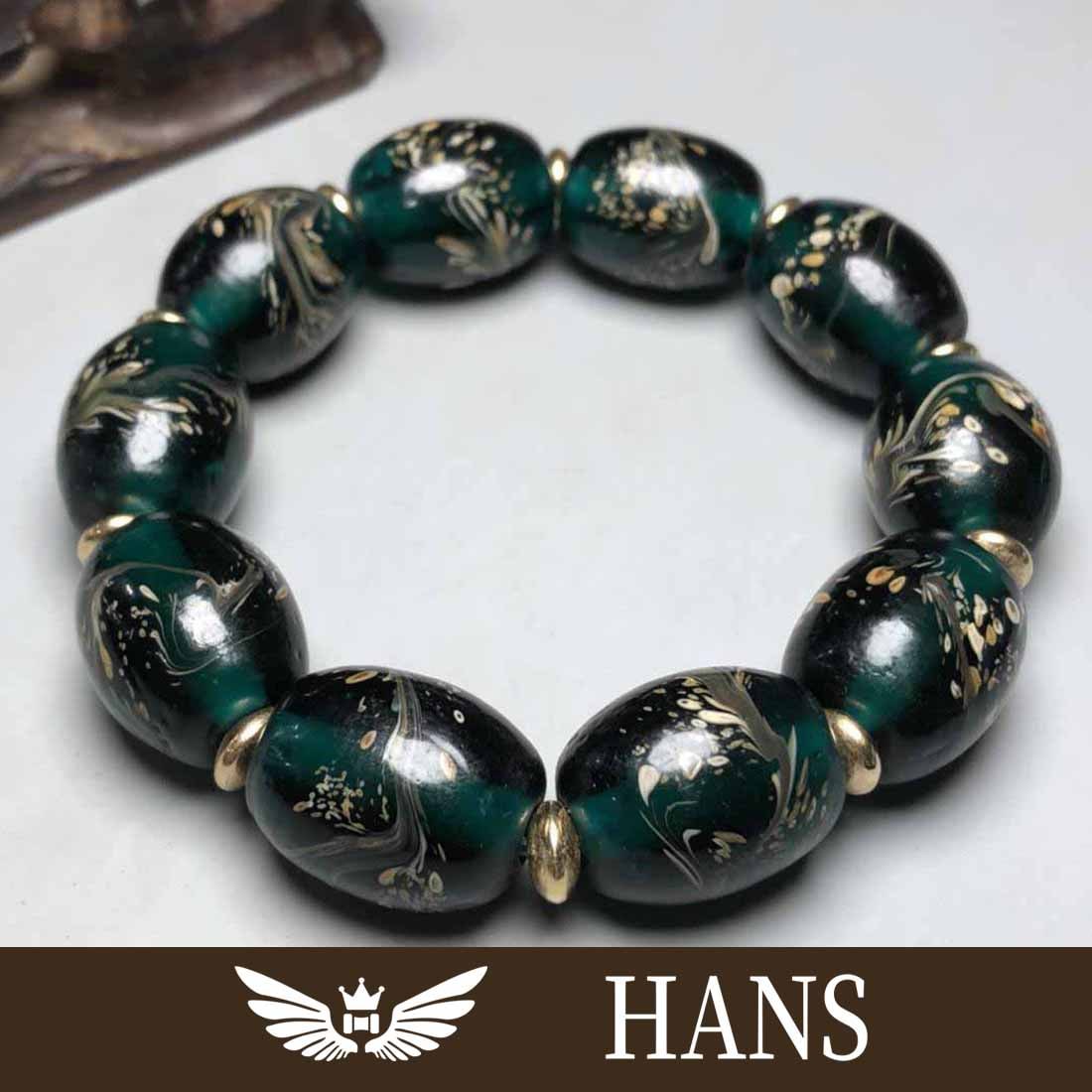 Old colored glaze oval phoenix bracelet (1 of 7)