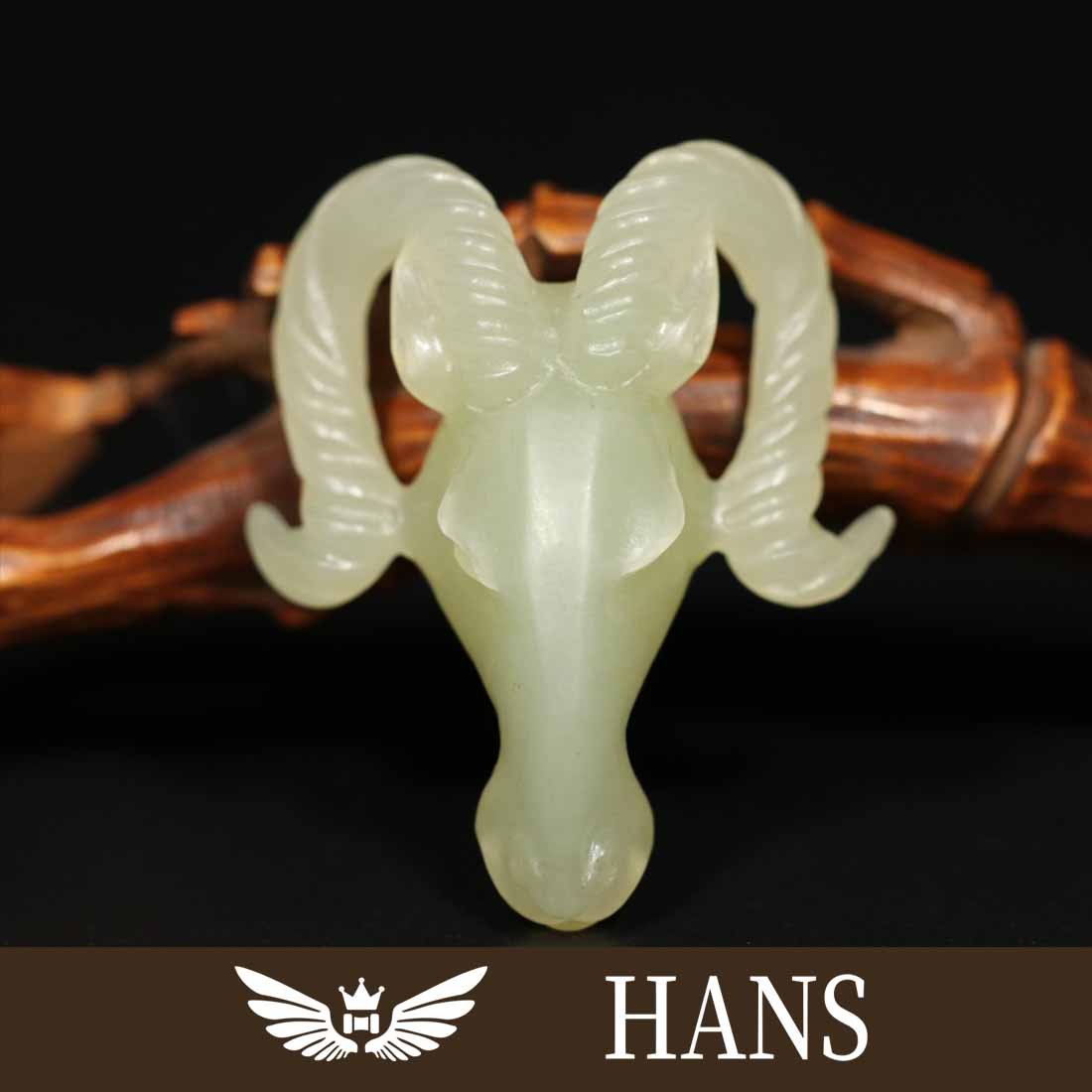 Qing Dynasty Old Hetian Jade [Sheep Head] Pendant (1 of 9)