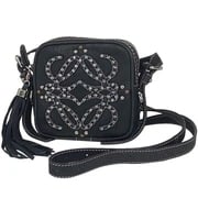 LOEWE Anagram Shoulder Bag Rivet Rhinestone Crossbody Bag Leather Black Women's [Second-hand] No: Width about 14cm Height about 13.5cm Depth about 4cm Color: Black Comments?Overall?Deformation, odor, lines, scratches, wrinkles, dirt?Inside?Push marks?Outer pocket?Push mark?Inner pocket?Worn?Strap?