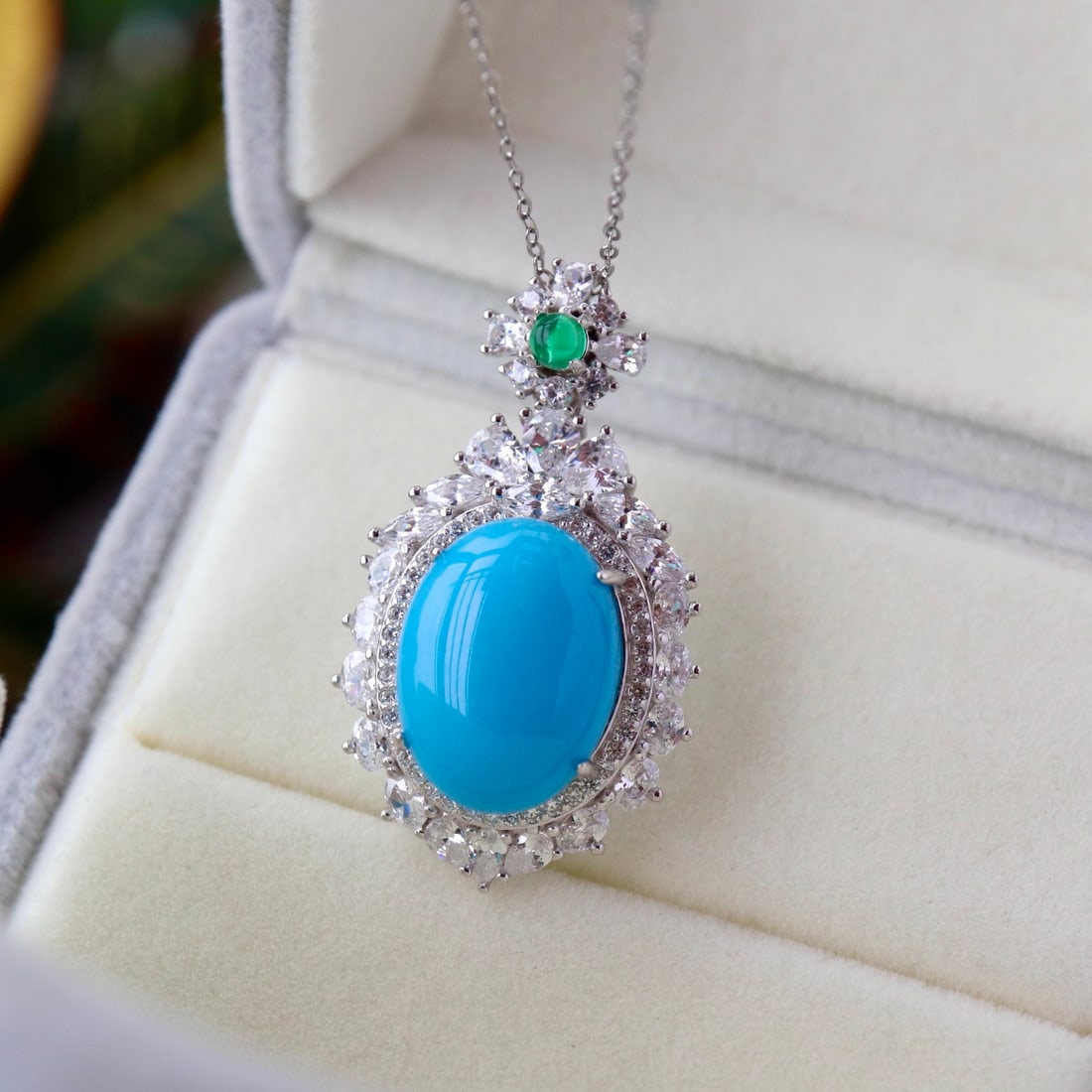 Natural pine pigeon egg pendant (1 of 6)