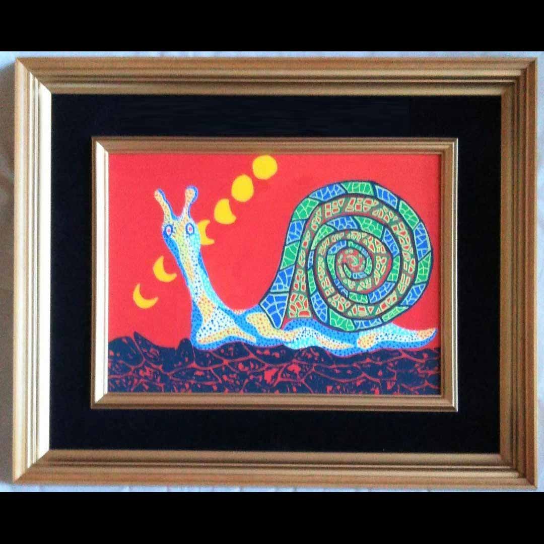 Yayoi Kusama (Snail) Oil Painting No. F4 Mounted Copy Exhibition: ExhibitionAbout Yayoi KusamaAvant-garde artist, novelist.Born in Matsumoto City, Nagano Prefecture in 1929.He experienced visual and auditory hallucinations since childhood, andbegan to create paintin