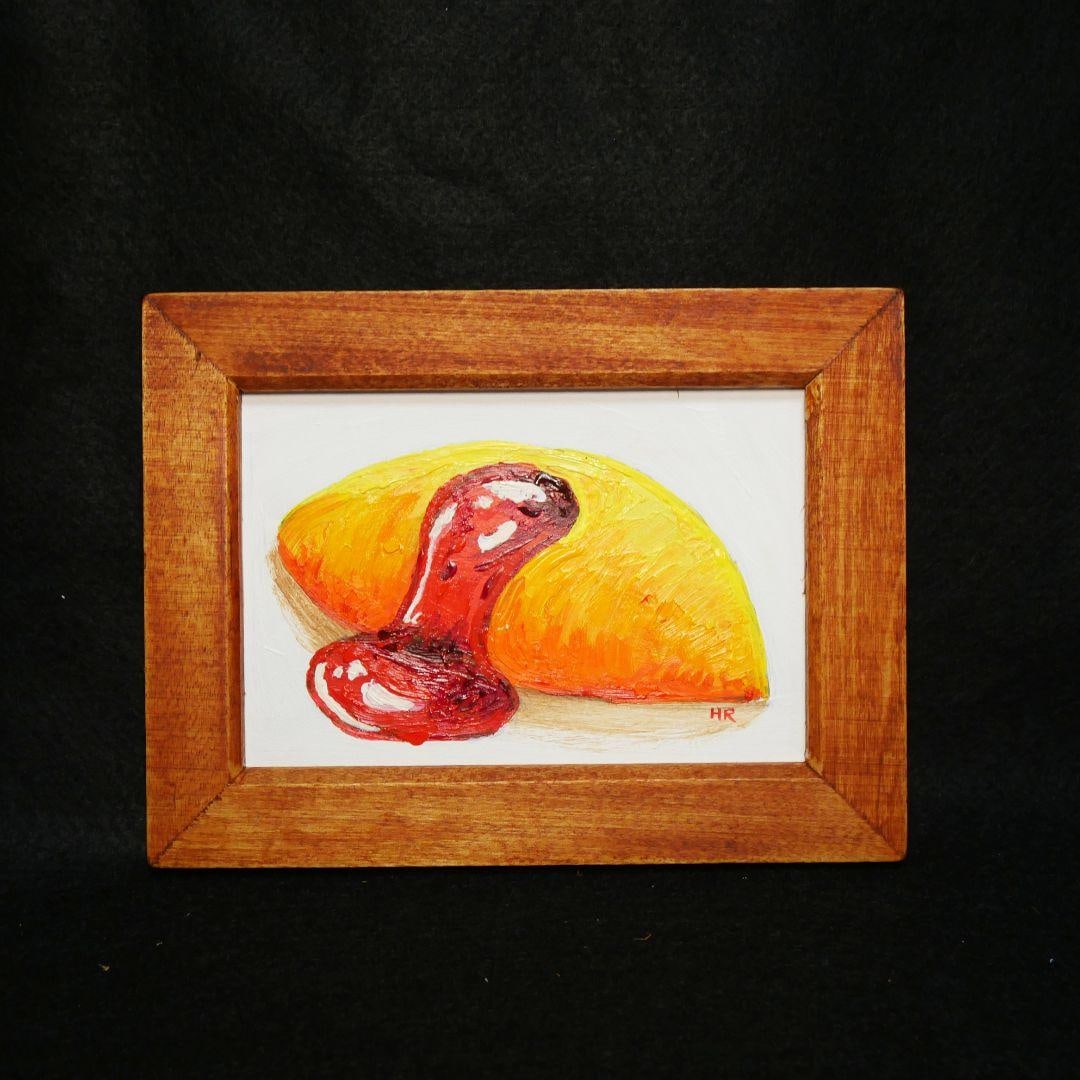 Oil painting mini painting [Omelette Rice] (1 of 4)