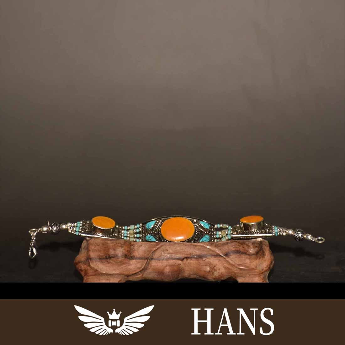 White copper inlaid beeswax bracelet (1 of 10)