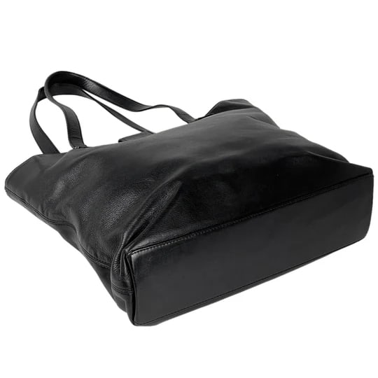 Chanel Logo Tote Shoulder Bag Shoulder Tote Leather Black Women (1 of 7)