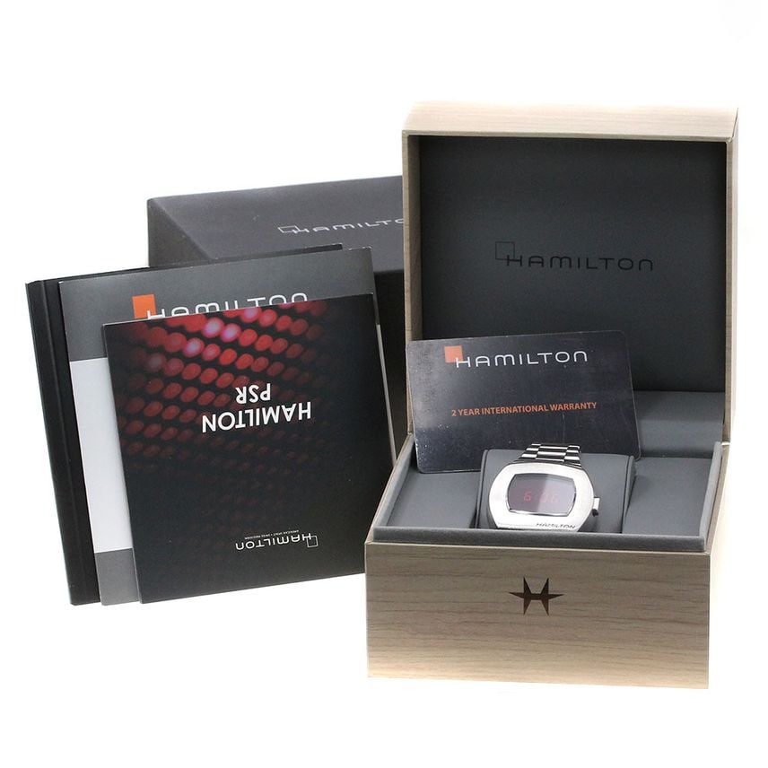 Hamilton PSR Pulsar H524140 Men's [Used]: Hamilton PSR Pulsar H524140 Men's [Second-hand] Because it is a second-hand product, it is not verified and cannot be returned or exchanged. Dial color: black Movement: Quartz Accessories: outer box,