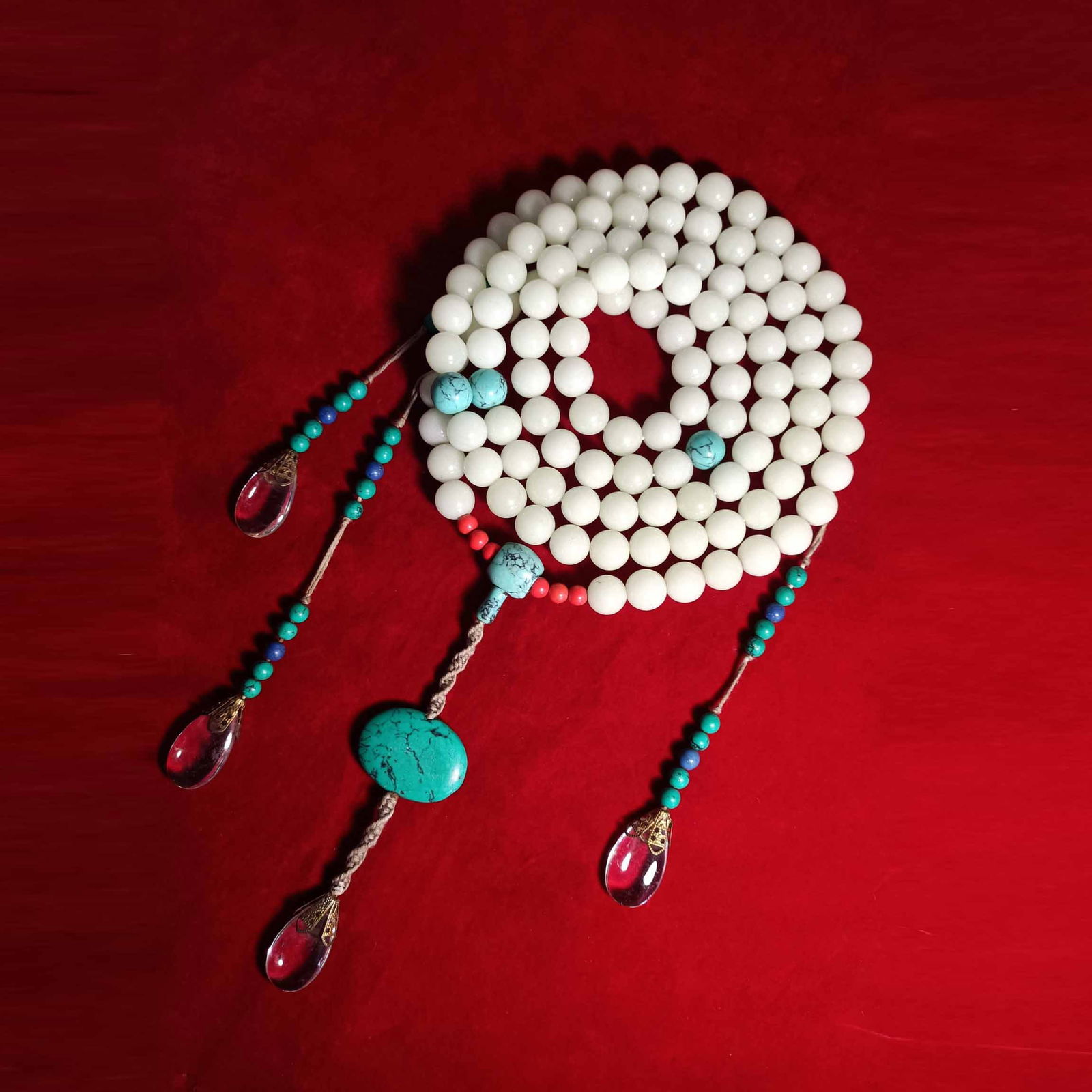 Qing Dynasty style 108-grain mutton-fat jade imperial beads: Qing Dynasty style 108-grain mutton-fat jade imperial beads.The preservation is complete, the jade is transparent, and the real object is more perfect bead diameter 1.6cm, weight 655g Freight: 1.Inter