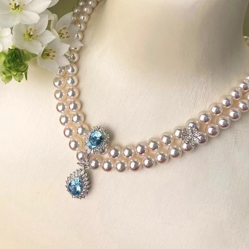 Double layer pearl necklace (1 of 6)