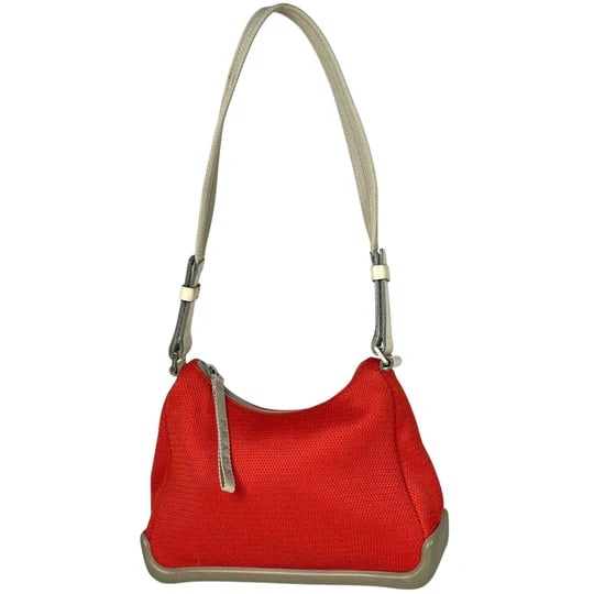 Prada Logo Shoulder Bag Prada Sport Mesh Shoulder Bag Canvas Orange Beige [Second Hand]: Prada Logo Shoulder Bag One Shoulder Prada Sports Mesh Shoulder Bag Canvas Orange Beige Women[Second-hand] Because it is a second-hand product, it is not returned or exchanged without verification Wid