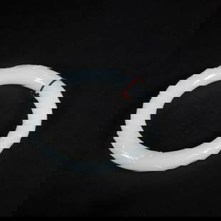 Old Collection Fine Hetian Jade Bracelet with Three Patterns of Fortune and Longevity: Old Collection Fine Hetian Jade Bracelet with Three Patterns of Fortune and Longevity. Exquisite carving, fine jade, and rich patina, details as shown in the picture" Specifications: Inner diameter 5.