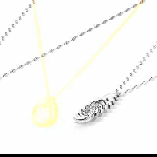 Gold Pendant Necklace 18k 750 Diamonds [Second Hand]: Gold Pendant Necklace 18k 750 Diamond [Second-hand] Because it is a second-hand product, it is not verified and cannot be returned or exchanged. Gross weight Approximately 2.8 grams Chain/code Approxi