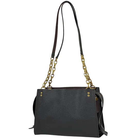 Coach Logo Chain Shoulder Bag Tote Shoulder Bag Leather Black Women's [Second Hand]: Coach Logo Chain Shoulder Bag Tote Bag Shoulder Bag Leather Black 26829 Women's [Second-hand] Because it is a second-hand product, it is not returned or exchanged without verification Width About 28cm