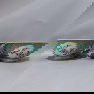 Qing Dynasty style famille rose bowl with four seasons flower and bird pattern: Qing Dynasty style pastel colored bowl with four seasons flowers and birds pattern Specifications: height 6.5cm x diameter 14.5cm Freight:1.International Shipping: Foreign shipping costs are determine