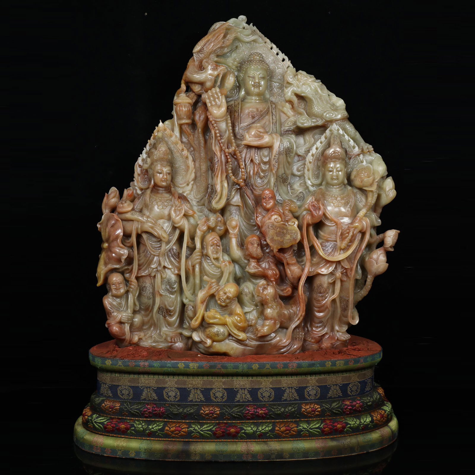 Shoushan Stone Carving of Figures: "The Three Saints of the West" (1 of 15)