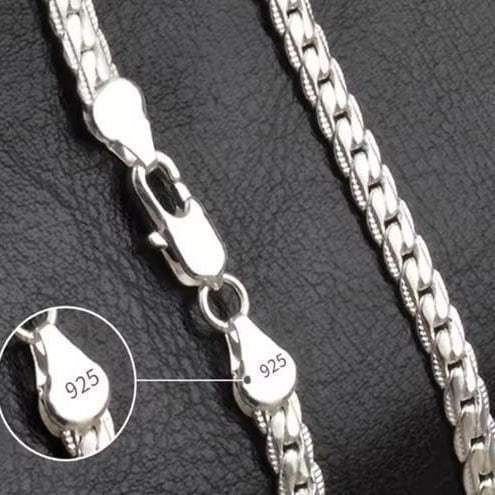 925 Sterling Silver Necklace: S925 Sterling Silver Necklace 46cm PlatinumProduct DescriptionAlthough the style is simple, this necklace adds a touch of personality.This material is rust-resistant, so it's okay to wear it while sho