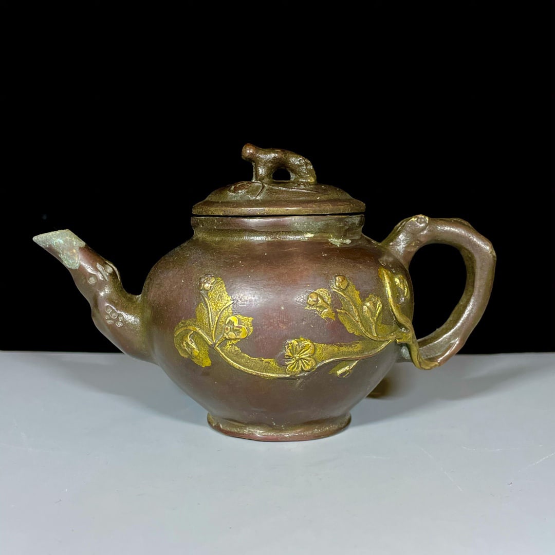 Pure Copper Engraved Plum Blossom Teapot (1 of 8)