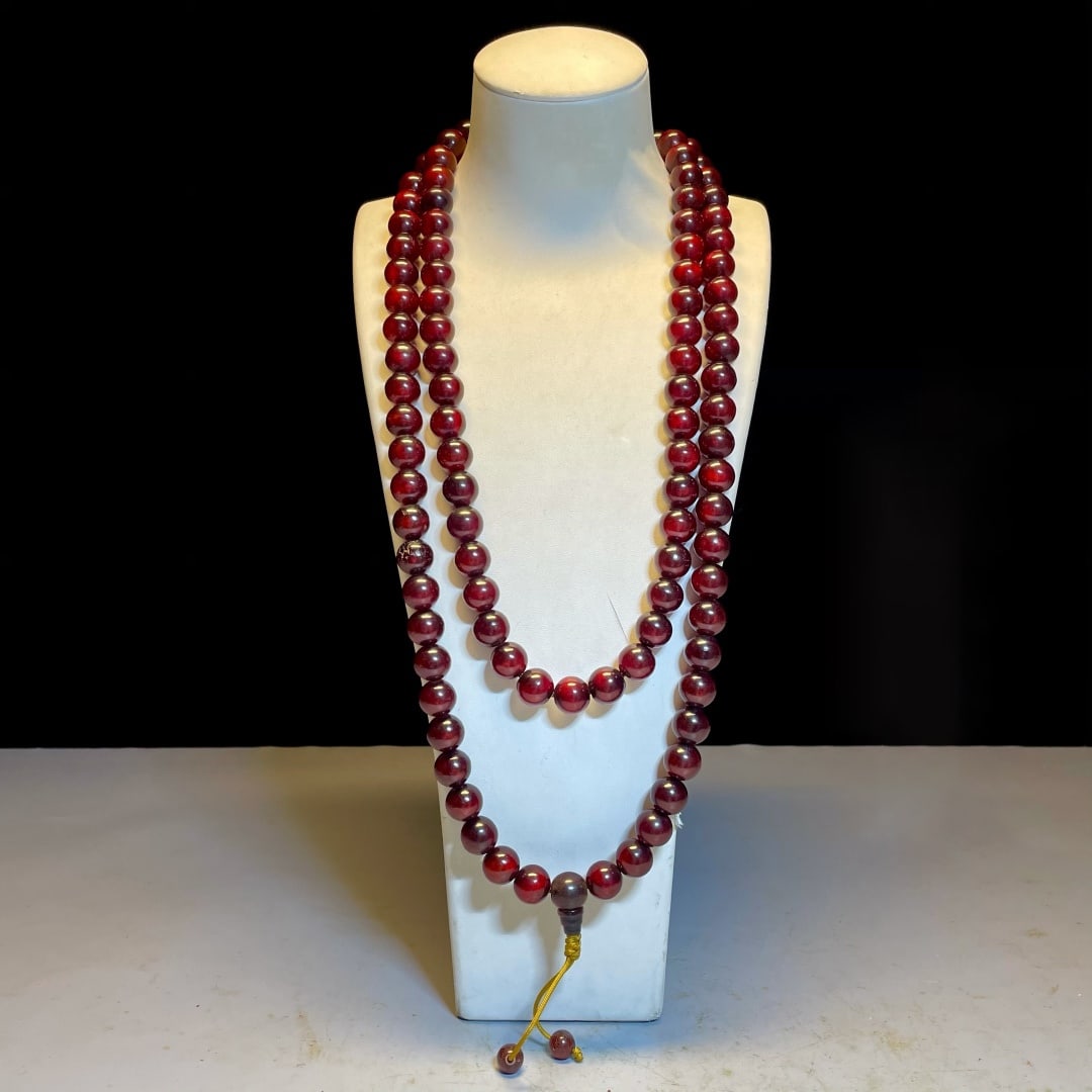 Old Amber 108 Bead Buddhist Rosary (1 of 7)