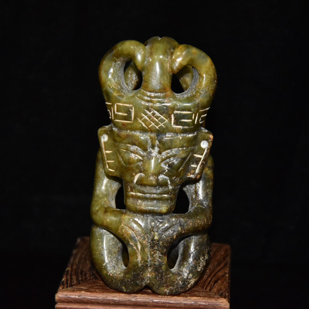 Ancient Jade Carved Sun God (1 of 7)