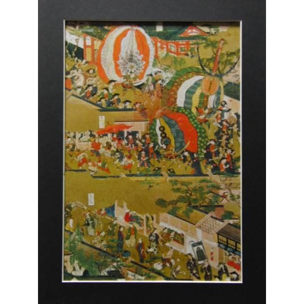 Lezhonglezhuai Foldable Screen: This is an illustration from a very rare large format album from the Momoyama period, mounted in a high-quality picture frame. It comes from an old album, but due to excellent preservation, the condit