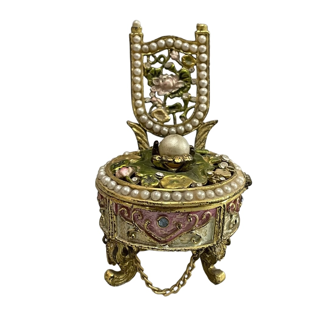 Handmade Creative European Court Style Tin Alloy Inlaid Pearl and Diamond Jewelry Box Decoration (1 of 10)