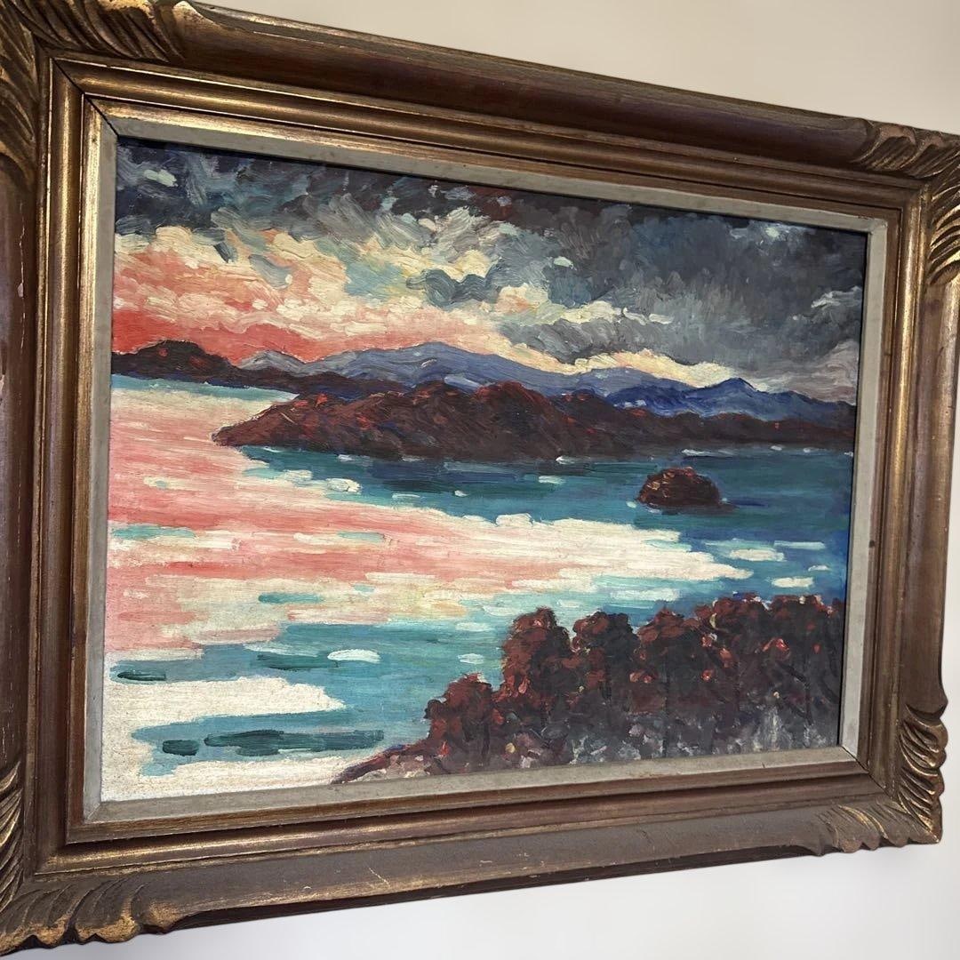 Landscape oil painting, with decorative frame (1 of 3)
