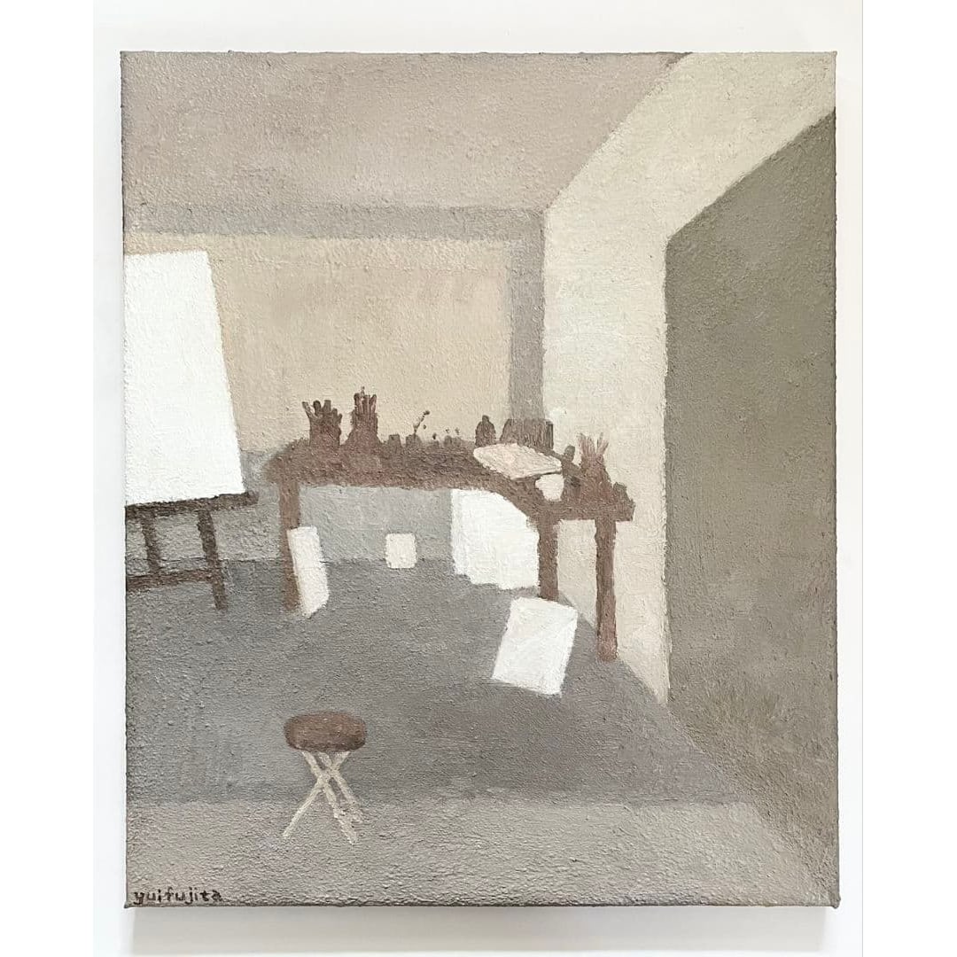 Oil Painting: A room with a white canvas spread out (1 of 3)