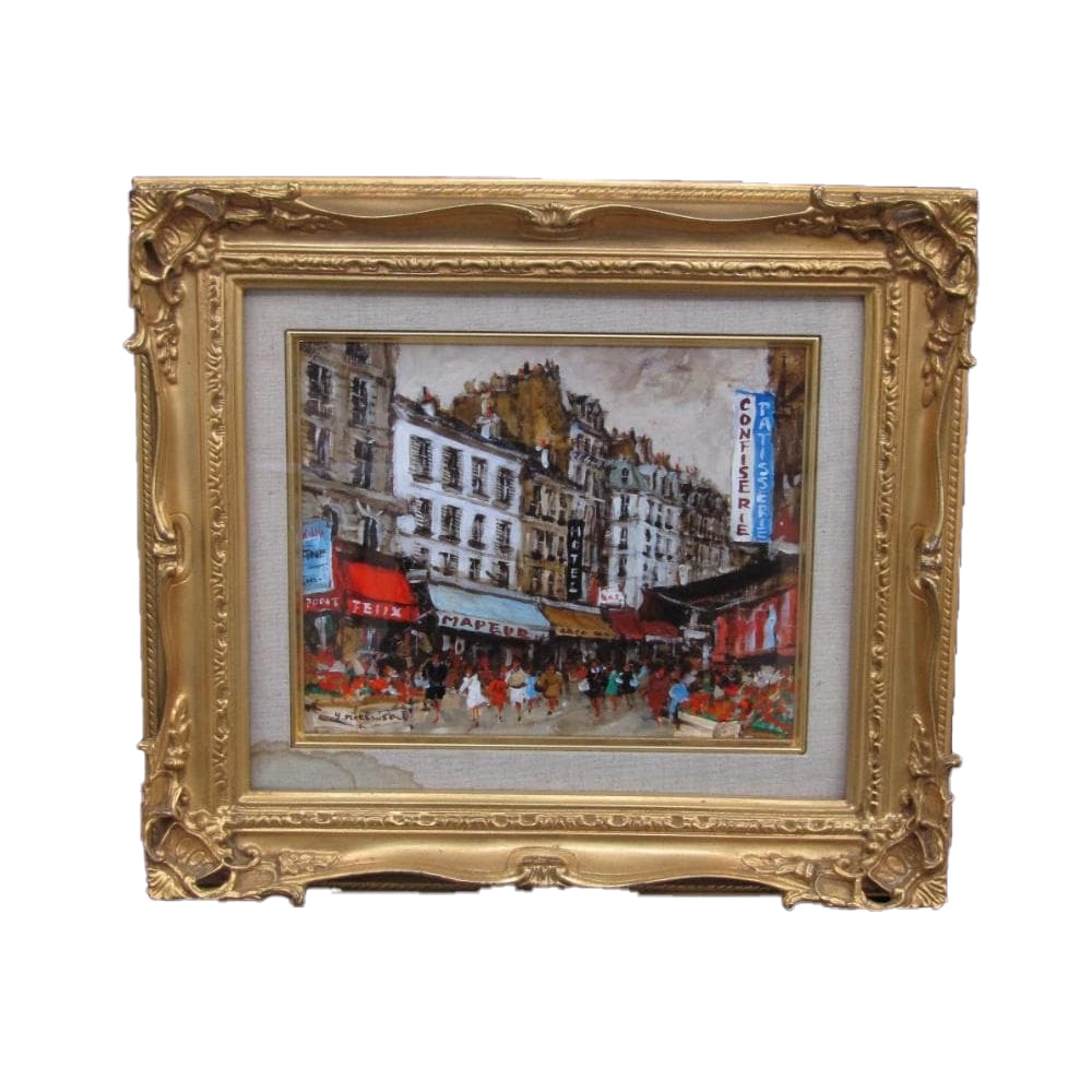 Nakaaki Akira's oil painting 'Shopping Crowd' F3 size (1 of 9)