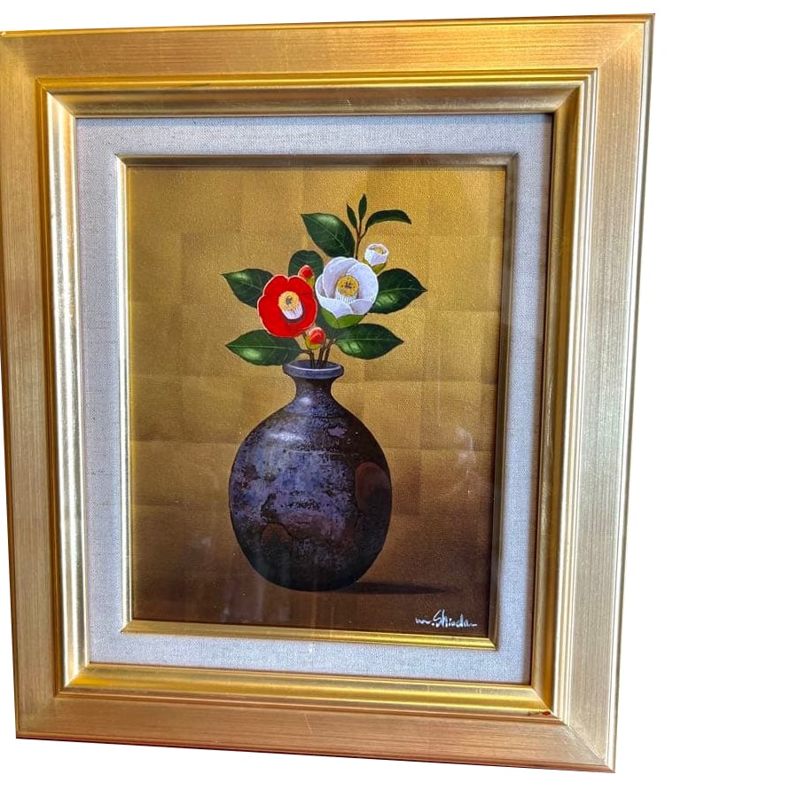Original painting 'Camellia No. 3' by Mitsuo Shida: Original painting 'Camellia No.3' by Mitsuo Shioda, oil on canvasProduct Description[Artist Mitsuo Shioda] BiographyGold Prize at Elite Selection ExhibitionExcellent Award at the Commemorative Exhibit